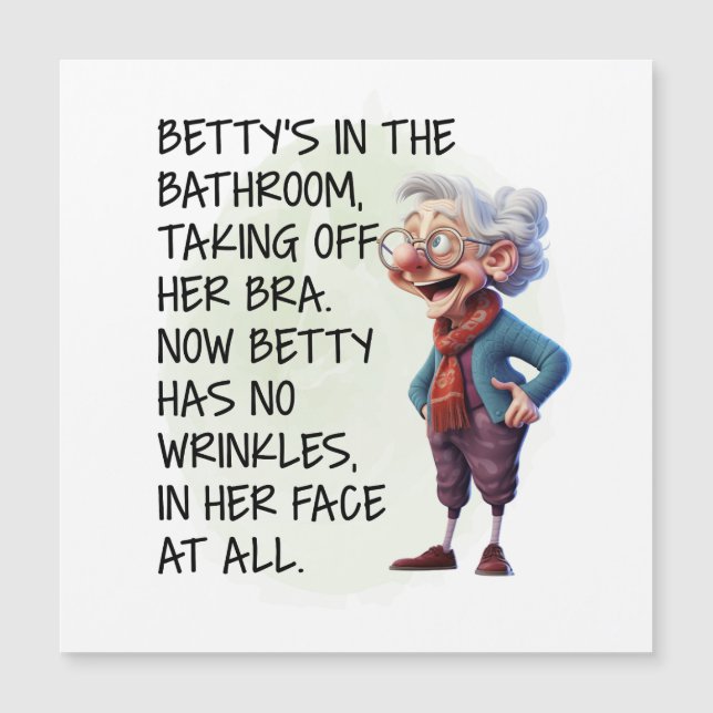 Funny Betty’s In the Bathroom  Magnetic Invitation (Front)