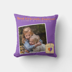 Funny BFF PHOTO COLLAGE Gift Peanutbutter Jelly Throw Pillow