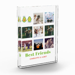 Funny BFF PHOTO COLLAGE Gift Personalized AVOCADO Block