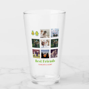 Funny BFF PHOTO COLLAGE Gift Personalized AVOCADO Glass