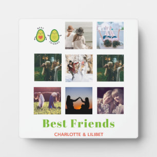 Funny BFF PHOTO COLLAGE Gift Personalized AVOCADO Plaque