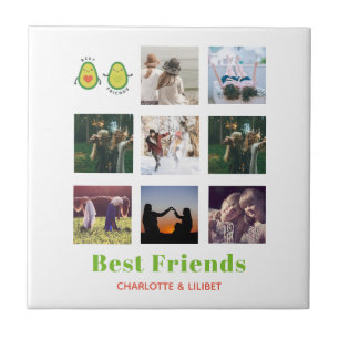 Funny BFF PHOTO COLLAGE Gift Personalized AVOCADO Tile