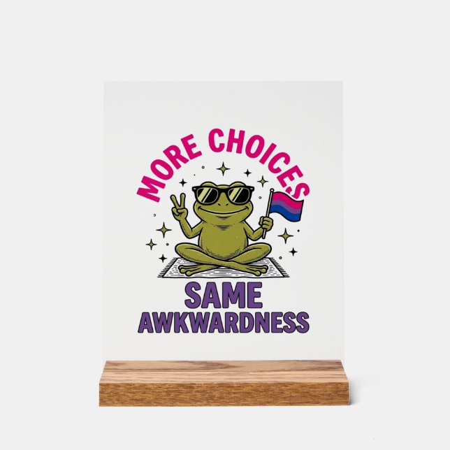 Funny Bi Frog Pride Shirt Design_1 Acrylic Sign (Front)