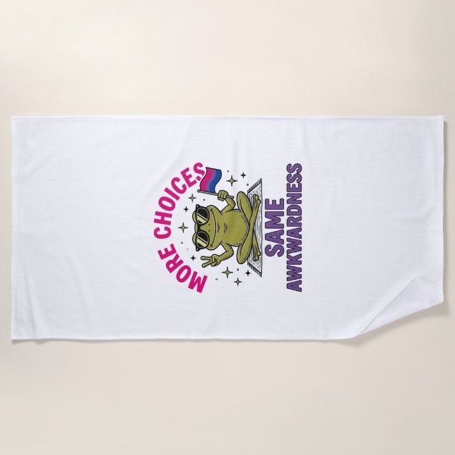 Funny Bi Frog Pride Shirt Design_1 Beach Towel (Front)