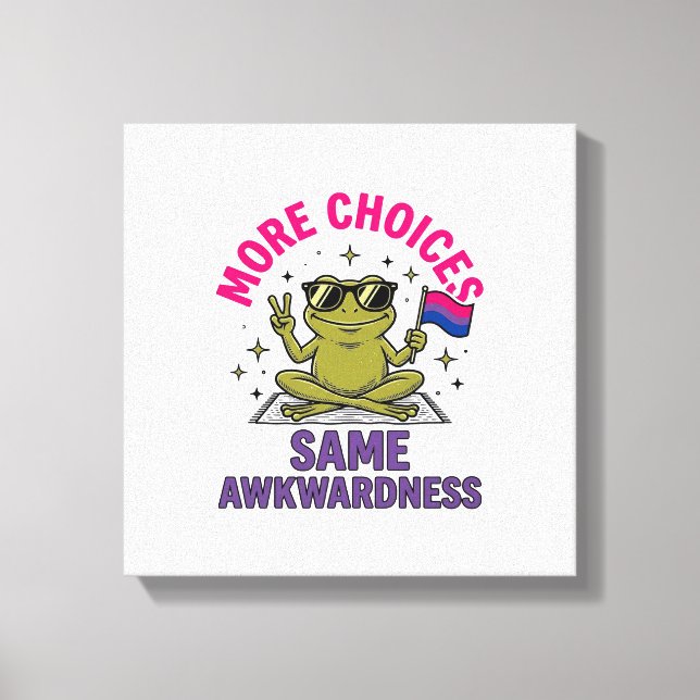 Funny Bi Frog Pride Shirt Design_1 Canvas Print (Front)