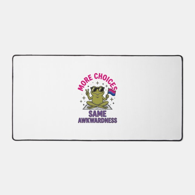 Funny Bi Frog Pride Shirt Design_1 Desk Mat (Front)