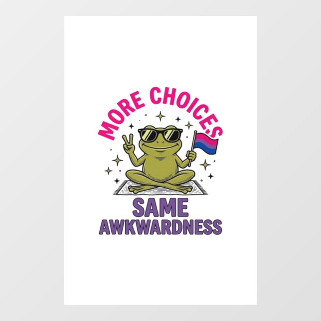 Funny Bi Frog Pride Shirt Design_1 Window Cling (Sheet)