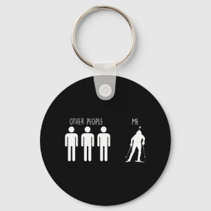 Funny Biathlete Cross-country Skiing Super Sprint Keychain