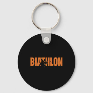 Funny Biathlon Biathlete Shooting Skiing Target Sp Keychain