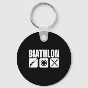 Funny Biathlon Biathlete Target Sports Shooting Sk Keychain