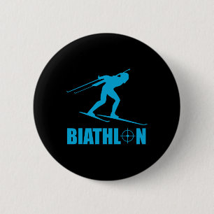 Funny Biathlon Target Sports Biathlete Shooting Sk 2 Inch Round Button