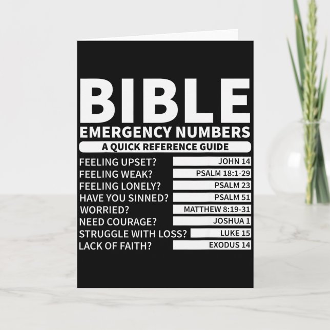 Funny Bible Emergency Numbers Christian  Card (Front)