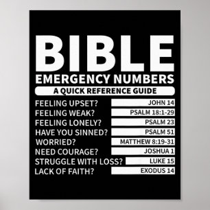 Funny Bible Emergency Numbers Christian Poster
