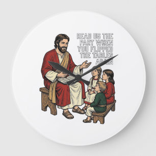 Funny Bible Story Vintage Religious Teacher Shirt Large Clock