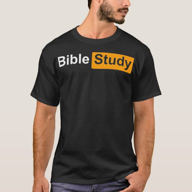 Funny Bible Study Hub Logo Sarcastic Adult Humour  T-Shirt (Front)