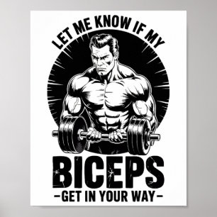 Funny Biceps Fitness Bodybuilding Weight Lifting Poster