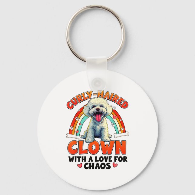Funny Bichon Frise Design For Dog Lover  Keychain (Front)
