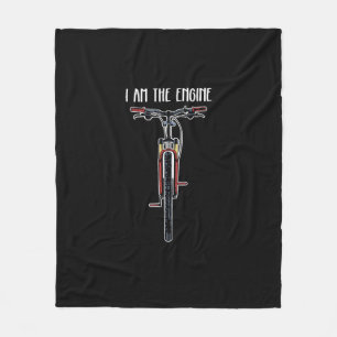 Funny Bicycle I Am The Engine Fleece Blanket