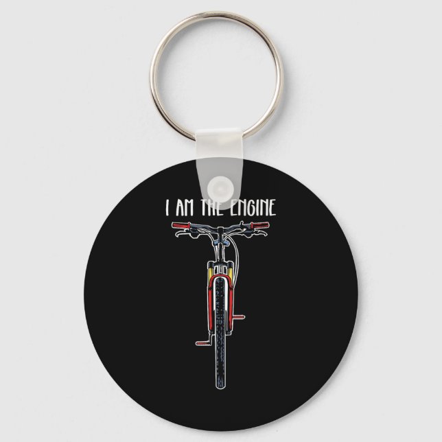 Funny Bicycle I Am The Engine  Keychain (Front)