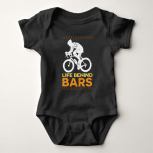 Funny Bicycle "Life Behind Bars" Cyclist Cycling Baby Bodysuit
