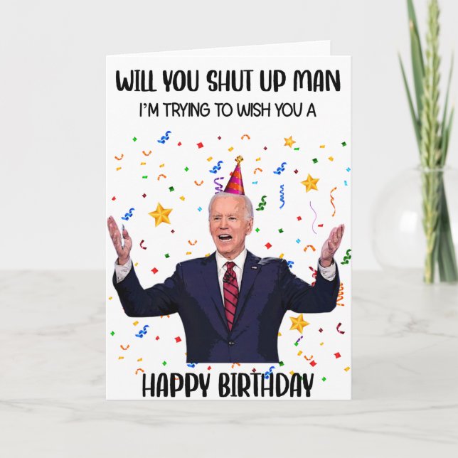 Funny Biden Carte de voeux Anniversaire (Devant)