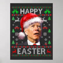 Funny Biden Confused Happy Easter Ugly Christmas T