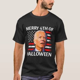 Funny Biden Confused Merry 4th Of Halloween Meme 4 T-Shirt