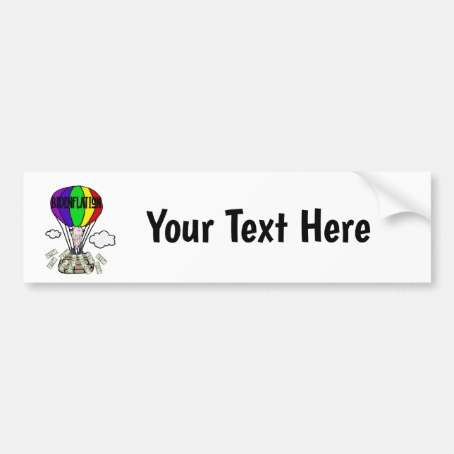 Funny Bidenflation anti Biden Political Cartoon Bumper Sticker (Front)