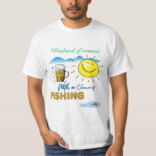 FUNNY ! Bière et pêche - T-shirt des prévisions de