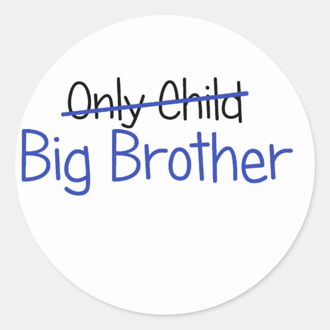 Funny Big Brother Design Classic Round Sticker (Front)