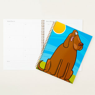 Funny Big Brown Dog Sitting in the Sun Planner