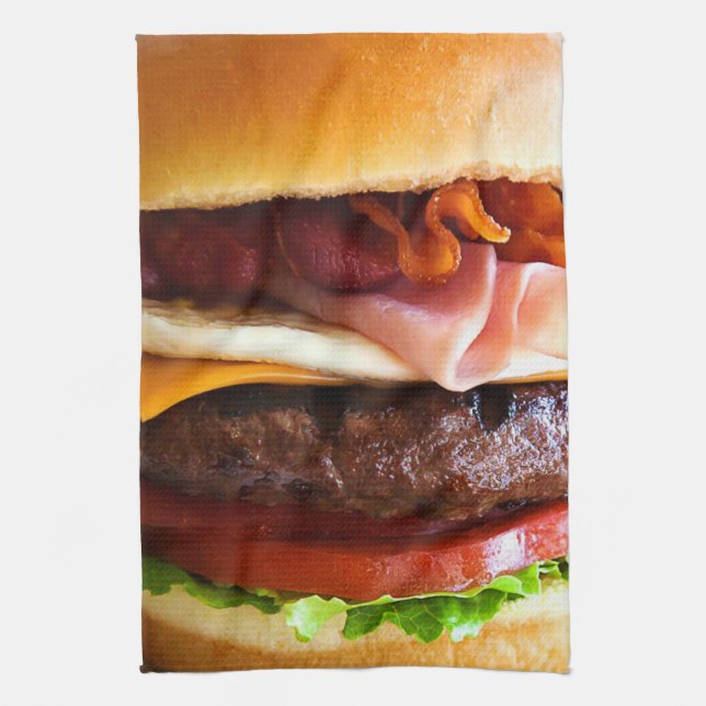 Funny big burger kitchen towel (Vertical)