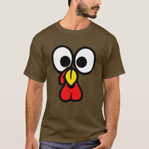 Funny Big-Eyed Turkey Face Thanksgiving T-Shirt