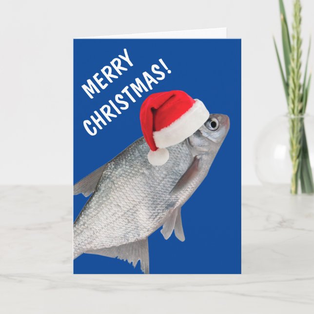 Funny Big Fish Christmas Holiday Card (Front)