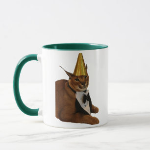 Funny Big Floppa Birthday Cat Meme Double Sided Mug