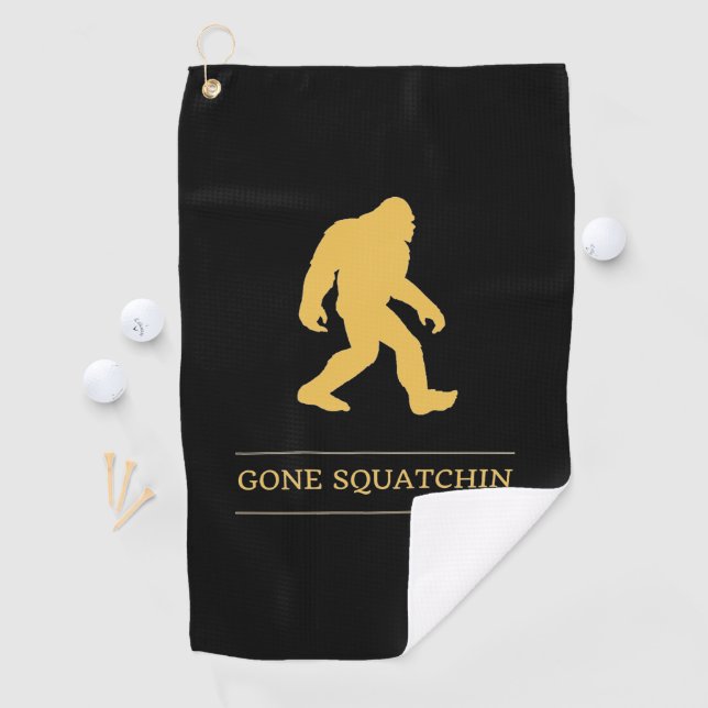 Funny Big Foot Gone Squatchin Sasquatch Golf Towel (InSitu)