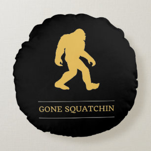 Funny Big Foot Gone Squatchin Sasquatch Round Pillow