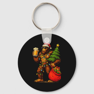 Funny Big Foot Santa Hat Drink Christmas Tree Xmas Keychain