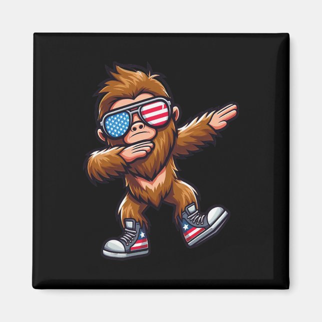 Funny Big Foot Sasquatch 4th Of July  Magnet (Front)