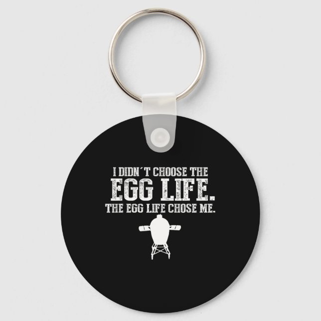 Funny Big Green Bbq Pit Egg Smoker Pitmaster Gift  Keychain (Front)
