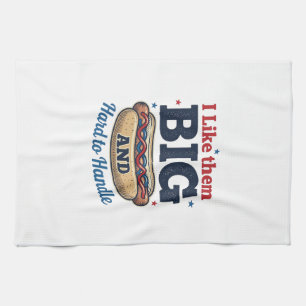 Funny Big Hot Dog Vintage T-Shirt Design_1 Kitchen Towel
