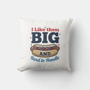 Funny Big Hot Dog Vintage T-Shirt Design_1 Throw Pillow