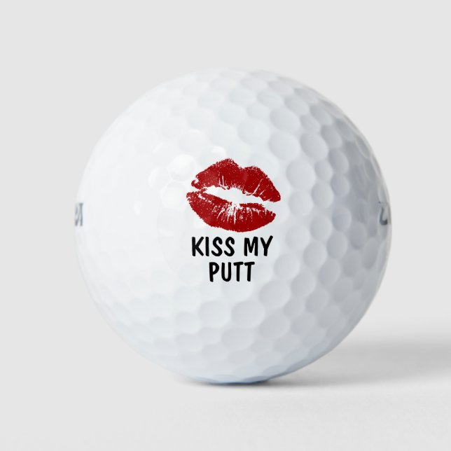 Funny Big Kiss Novelty Golf Balls (Front)