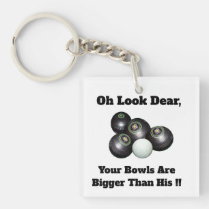 Funny Big Lawn Bowls, Keychain