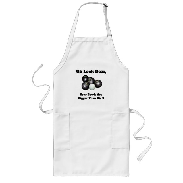 Funny Big Lawn Bowls, Long Apron (Front)