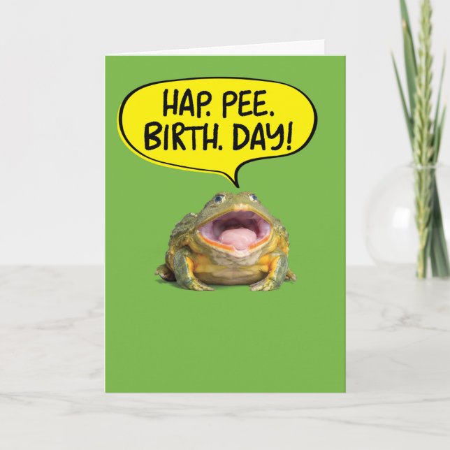Funny Big Mouth Frog For Hearing Impaired Birthday Card (Front)