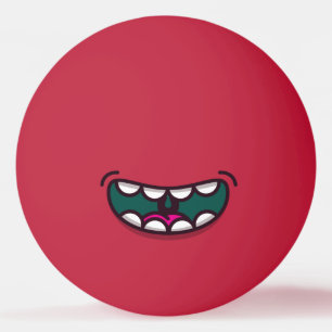 Funny Big Mouth Monster. Ping Pong Ball