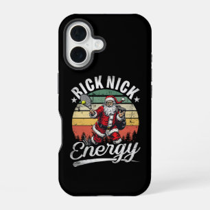 Funny Big Nick Energy Santa Tennis Christmas iPhone 16 Case