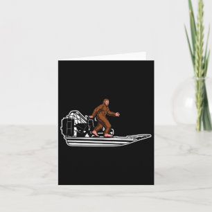 Funny Bigfoot Airboat Swamp Boat Air Boat Sasquatc Card
