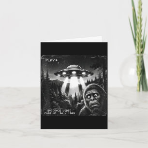 Funny bigfoot alien ufo vintage evidence photo card